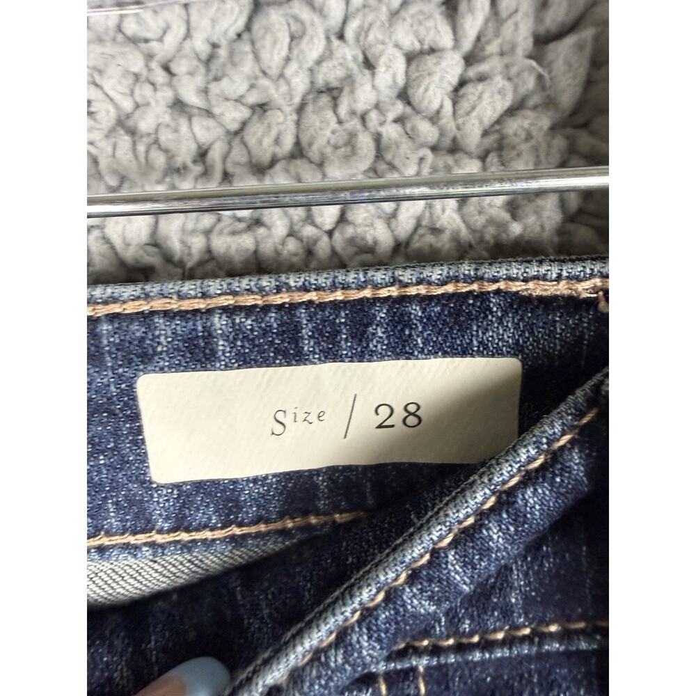 Anthropologie Pilcro Size 28 Ultra High Rise Plaid Trim Boyfriend Jeans Relaxed - Picture 5 of 11